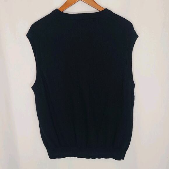 Stile Di Vita Men's V-Neck Sweater Vest 100% Merino Wool Black XL - Picture 4 of 9